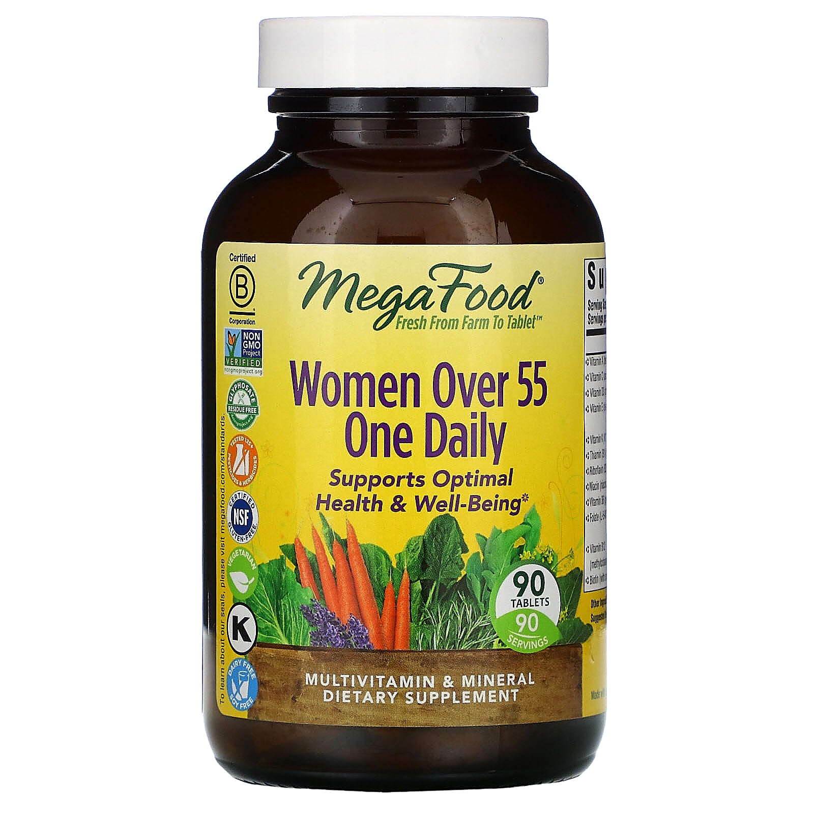 MegaFood, Women Over 55 One Daily, 90 Tablets