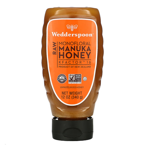 Wedderspoon, Raw Monofloral Manuka Honey, KFactor 16, 12 oz (340 g)