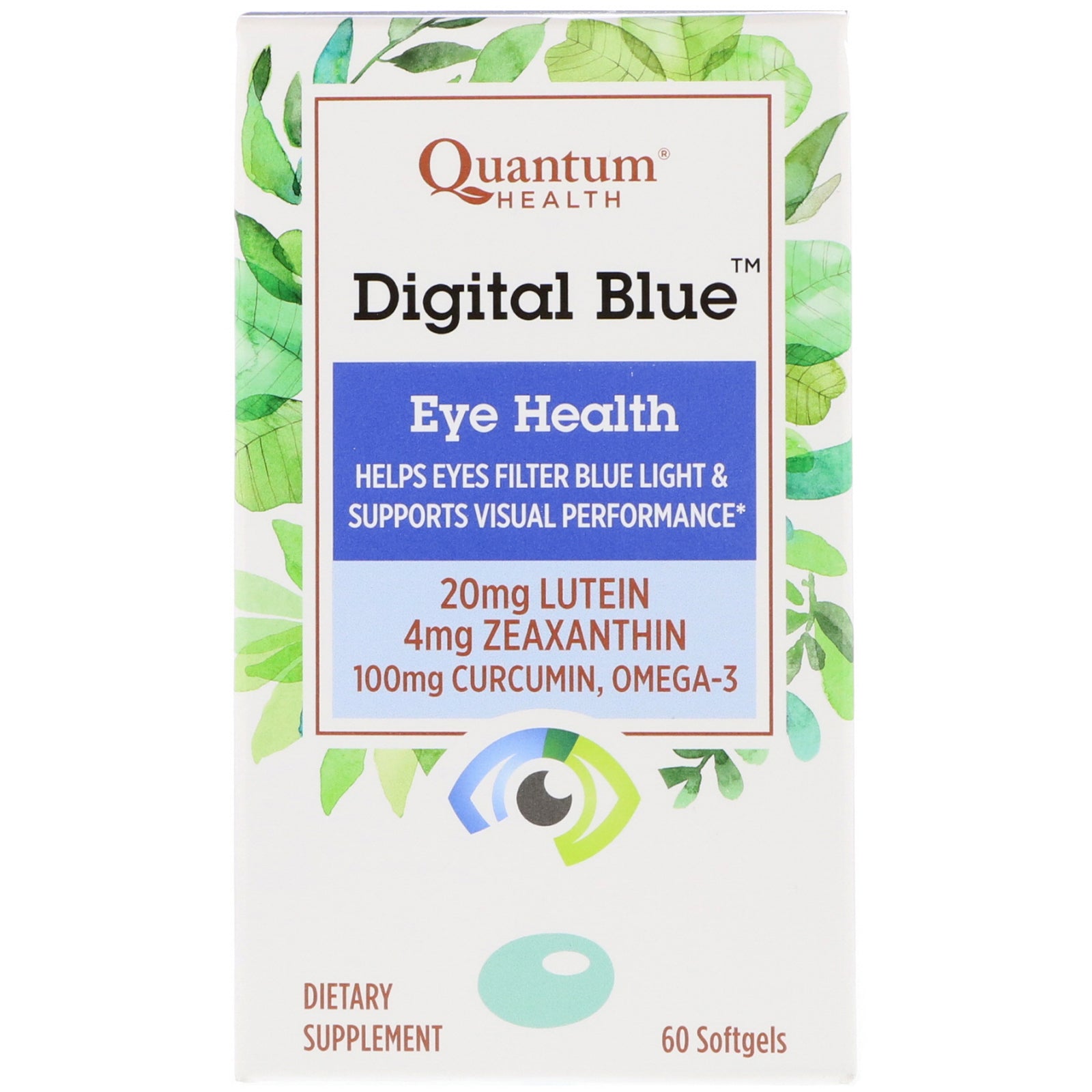 Quantum Health, Digital Blue, Eye Health, 60 Softgels