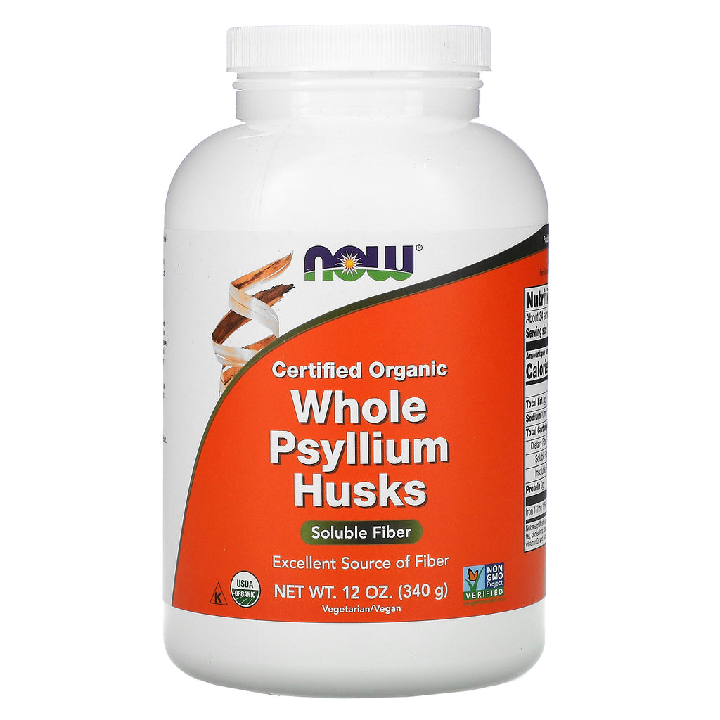 Now Foods, Certified Organic Whole Psyllium Husks, 12 oz (340 g)