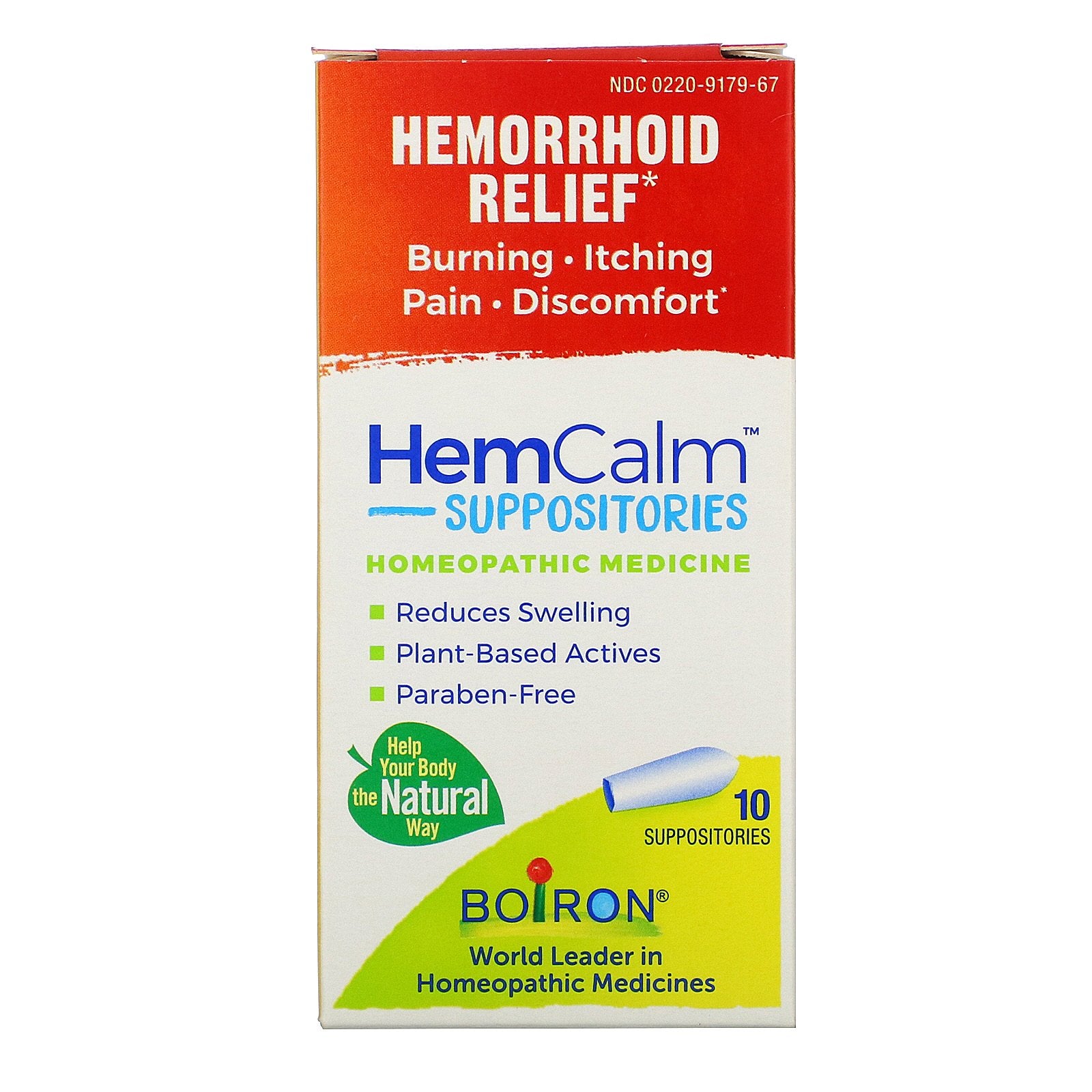 Boiron, HemCalm Suppositories, Hemorrhoid Relief, 10 Suppositories