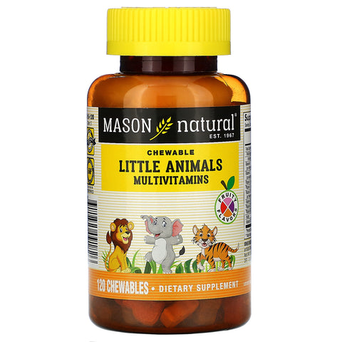 Mason Natural, Little Animals Multivitamins, Fruity Flavors, 120 Chewables