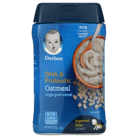 Gerber, DHA & Probiotic Oatmeal, Single Grain Cereal, 8 oz (227 g)