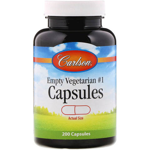 Carlson Labs, Empty Vegetarian #1 Capsules, 200 Capsules