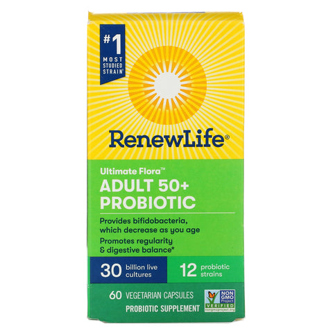 Renew Life, Ultimate Flora, Adult 50+ Probiotic, 30 Billion Live Cultures, 60 Vegetarian Capsules