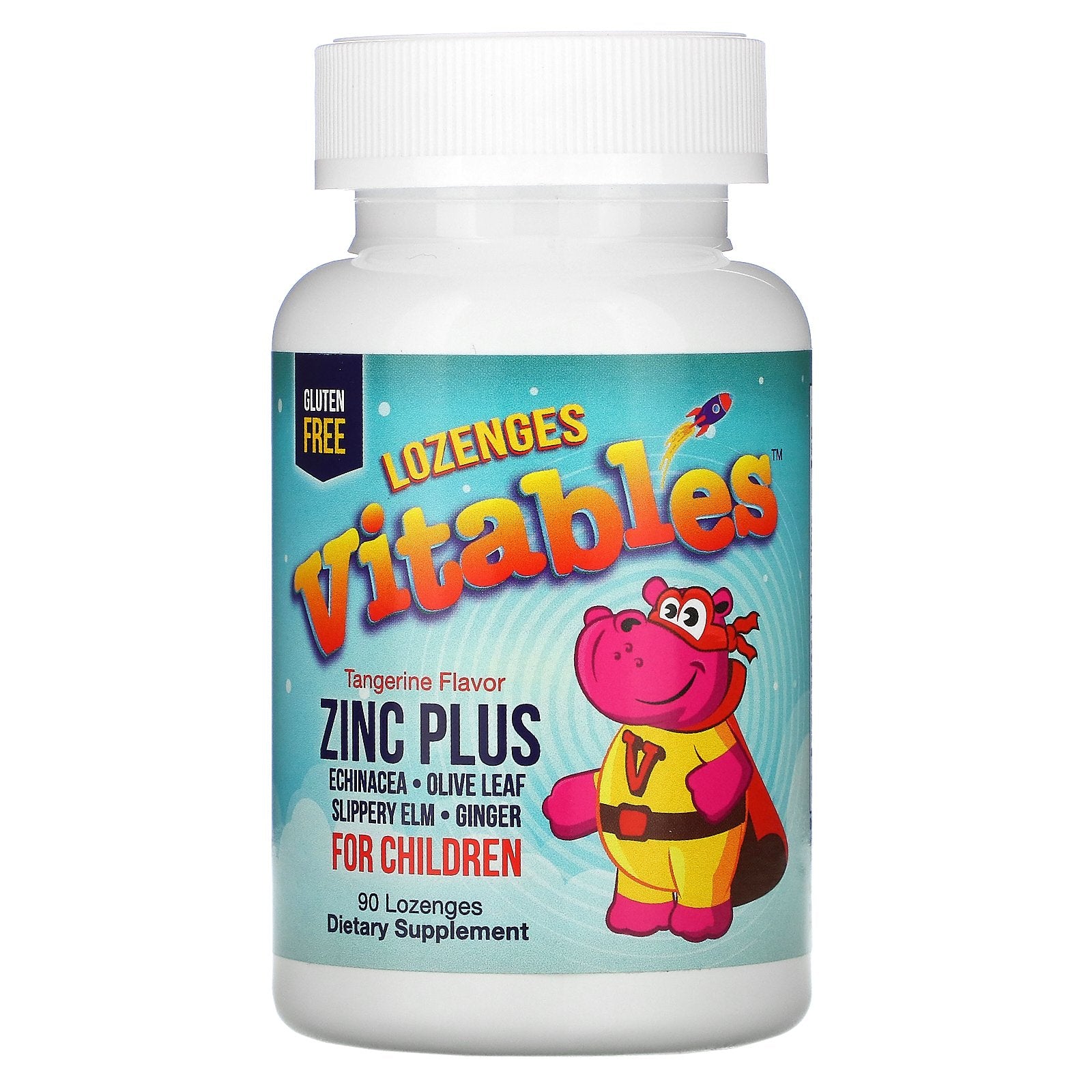 Vitables, Zinc Plus for Children, Tangerine Flavor, 90 Lozenges