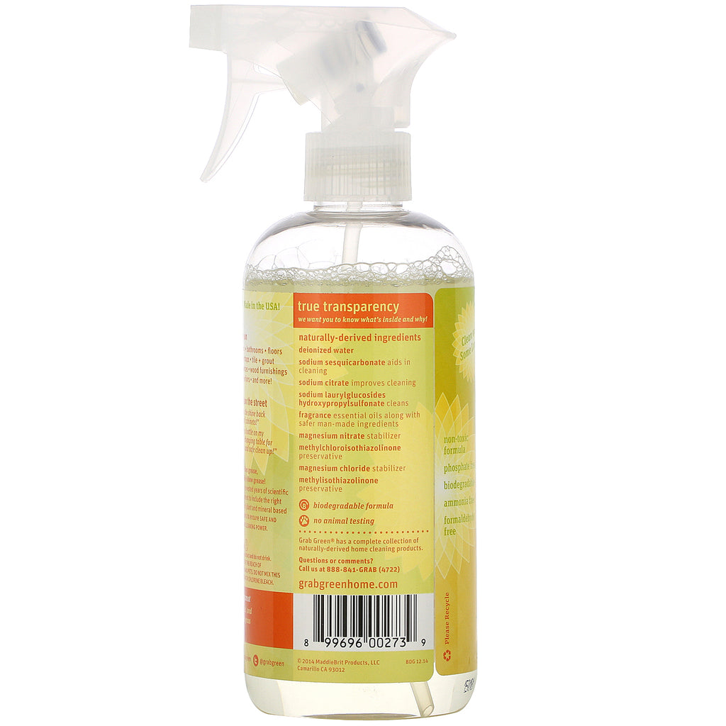 Grab Green, All Purpose Cleaner, Tangerine with Lemongrass, 16 oz (473 ml)