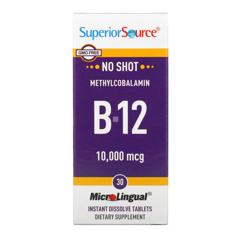 Superior Source, Methylcobalamin B-12, 10,000 mcg, 30 MicroLingual Instant Dissolve Tablets