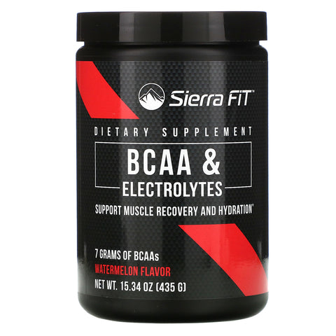 Sierra Fit, BCAA & Electrolytes, 7G BCAAs, Watermelon, 15.34 oz (435 g)