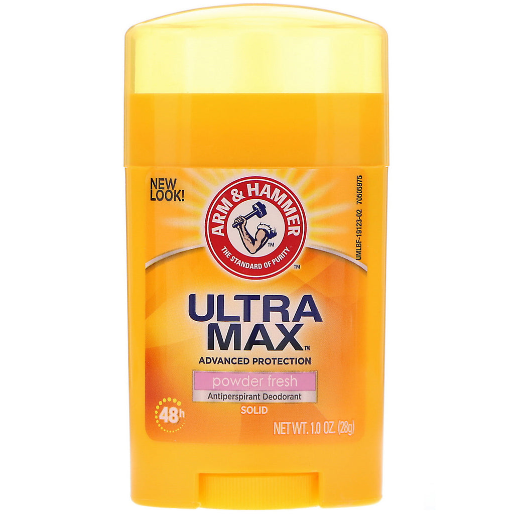 Arm & Hammer, UltraMax, Antiperspirant Solid Deodorant, For Women, Powder Fresh, 1.0 oz (28 g)