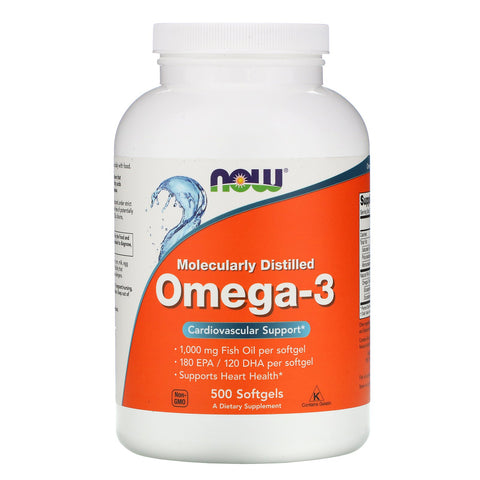 Now Foods, Molecularly Distilled Omega-3, 500 Softgels