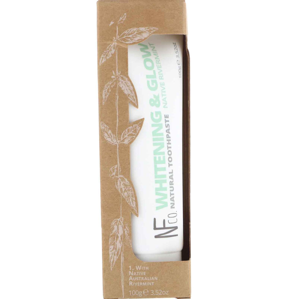 The Natural Family Co., Whitening & Glow Natural Toothpaste, Native Rivermint, 3.52 oz (100 g)