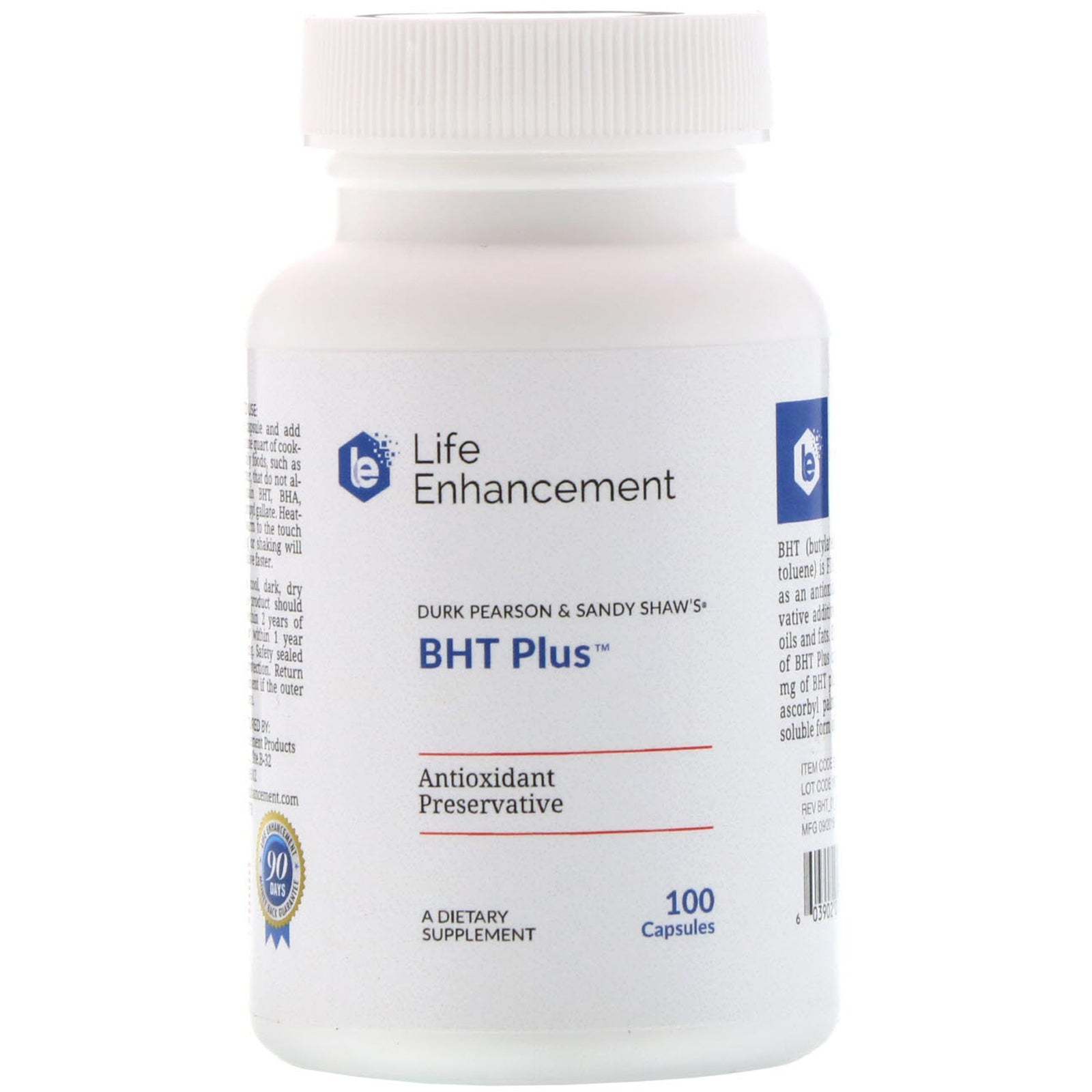 Life Enhancement, Durk Pearson & Sandy Shaw's BHT Plus , 100 Capsules