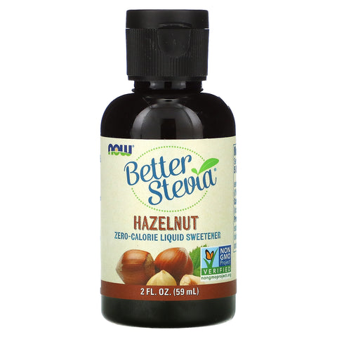 Now Foods, Better Stevia, Zero-Calorie Liquid Sweetener, Hazelnut, 2 fl oz (59 ml)