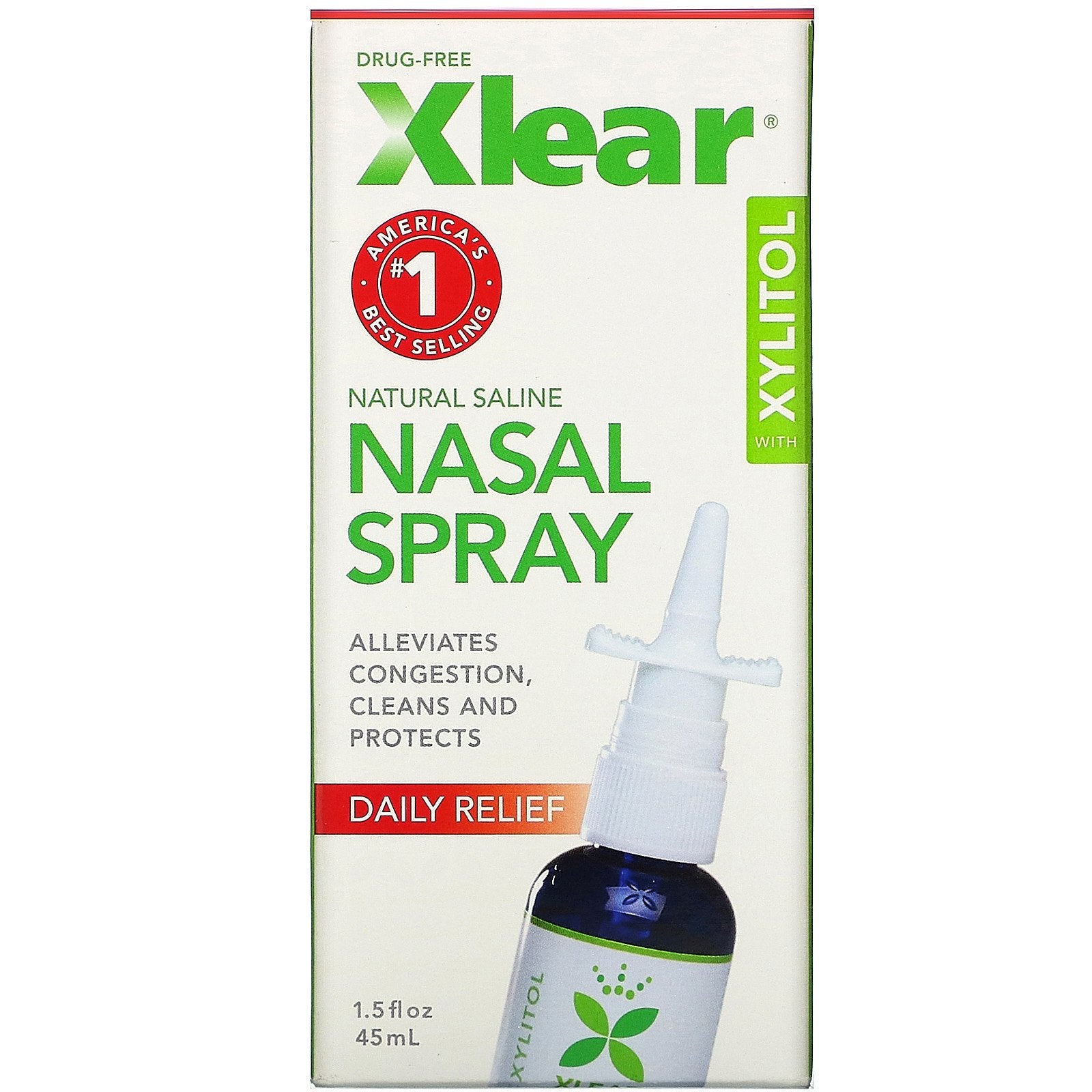 Xlear, Xylitol Saline Nasal Spray, Fast Relief, 1.5 fl oz (45 ml)