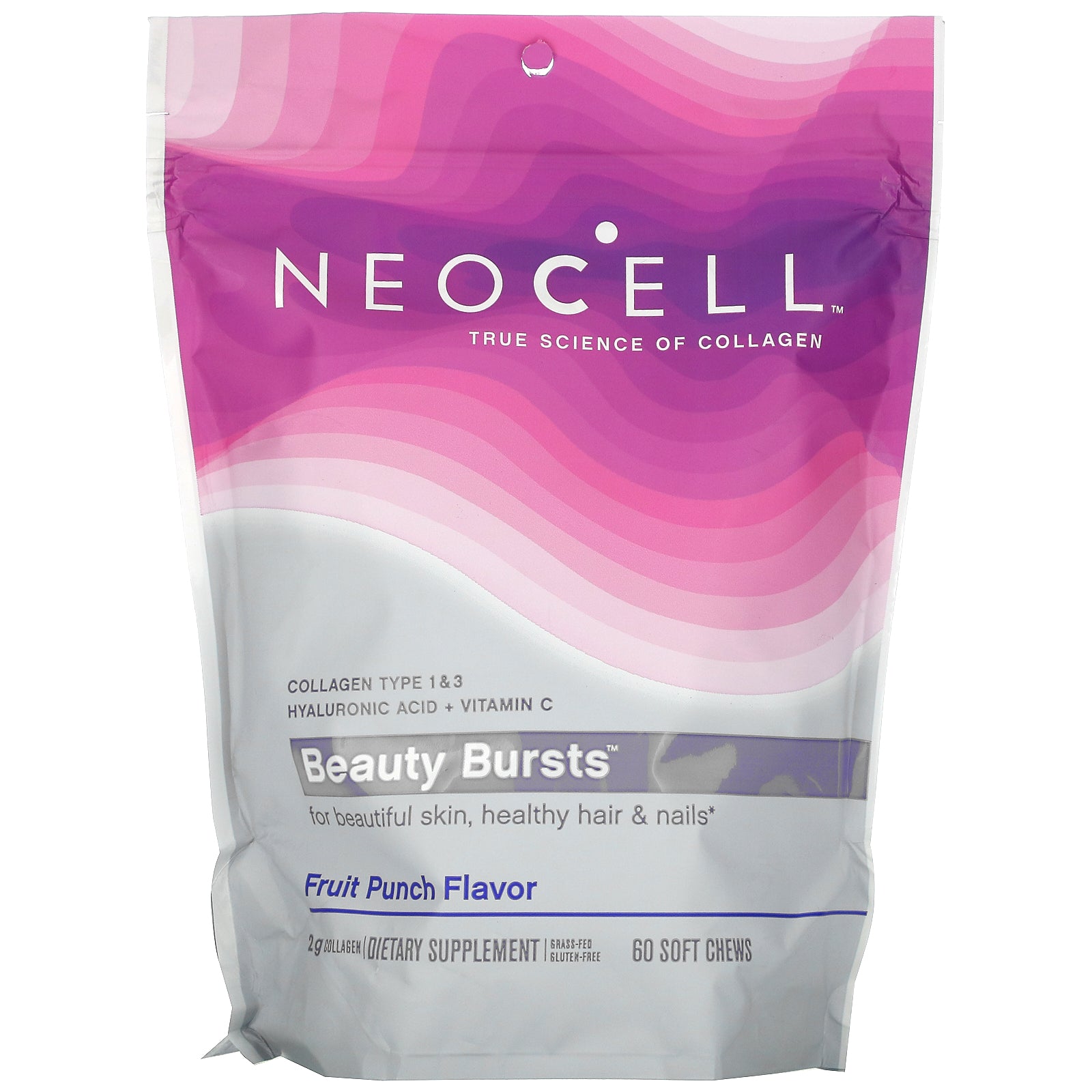 Neocell, Beauty Bursts, Fruit Punch Flavor, 2 g , 60 Soft Chews