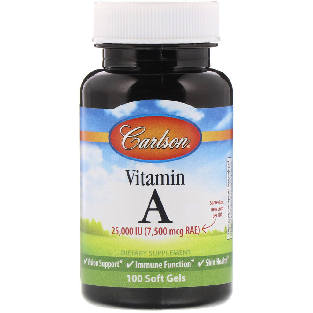 Carlson Labs, Vitamin A, 25,000 IU, 100 Soft Gels