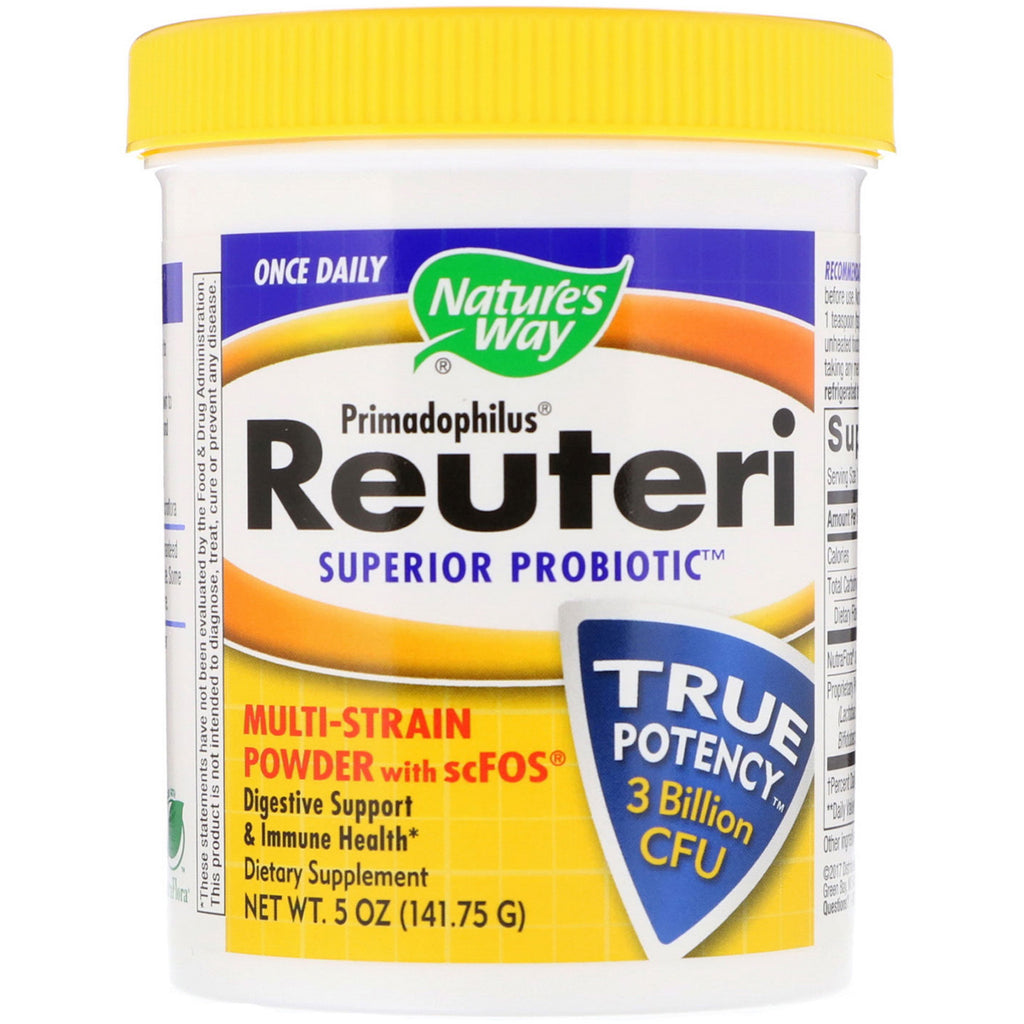 Nature's Way, Primadophilus, Reuteri Superior Probiotic, Multi-Strain Powder with scFOS, 5 oz (141.75 g)