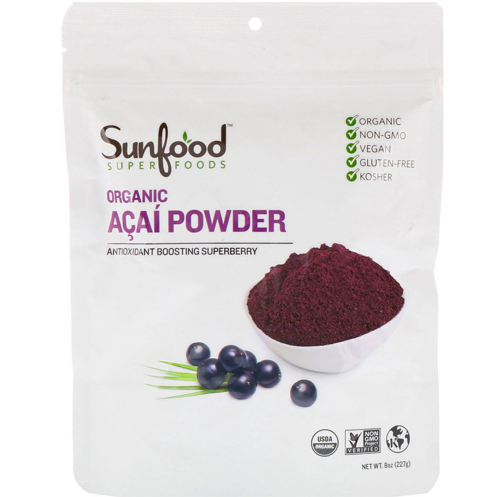 Sunfood, Organic Acai Powder, 8 oz (227 g)