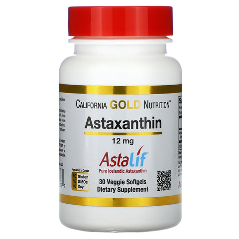 California Gold Nutrition, Astaxanthin, AstaLif Pure Icelandic, 12 mg, 30 Veggie Softgels