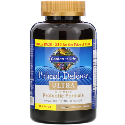 Garden of Life, Primal Defense, Ultra, Ultimate Probiotic Formula, 216 UltraZorbe Vegetarian Capsules