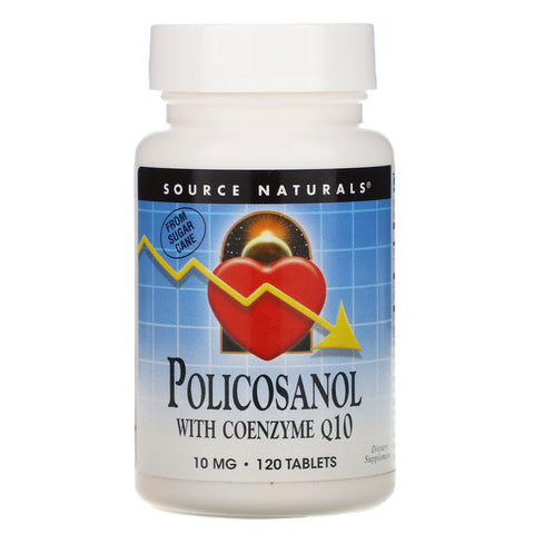 Source Naturals, Policosanol with Coenzyme Q10, 10 mg, 120 Tablets