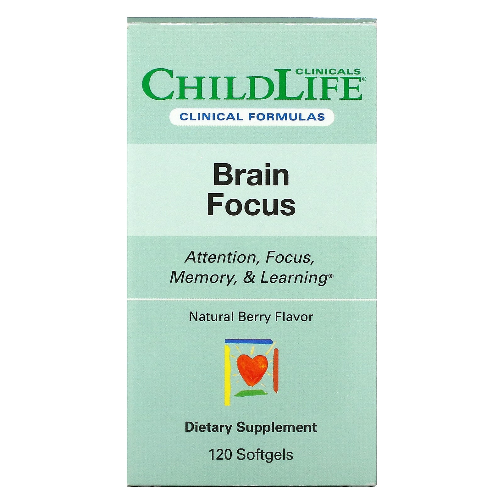 Childlife Clinicals, Brain Focus, Natural Berry, 120 Softgels