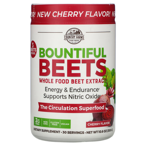 Country Farms, Bountiful Beets, Whole Food Beet Extract, Cherry Flavor, 10.6 oz (300 g)