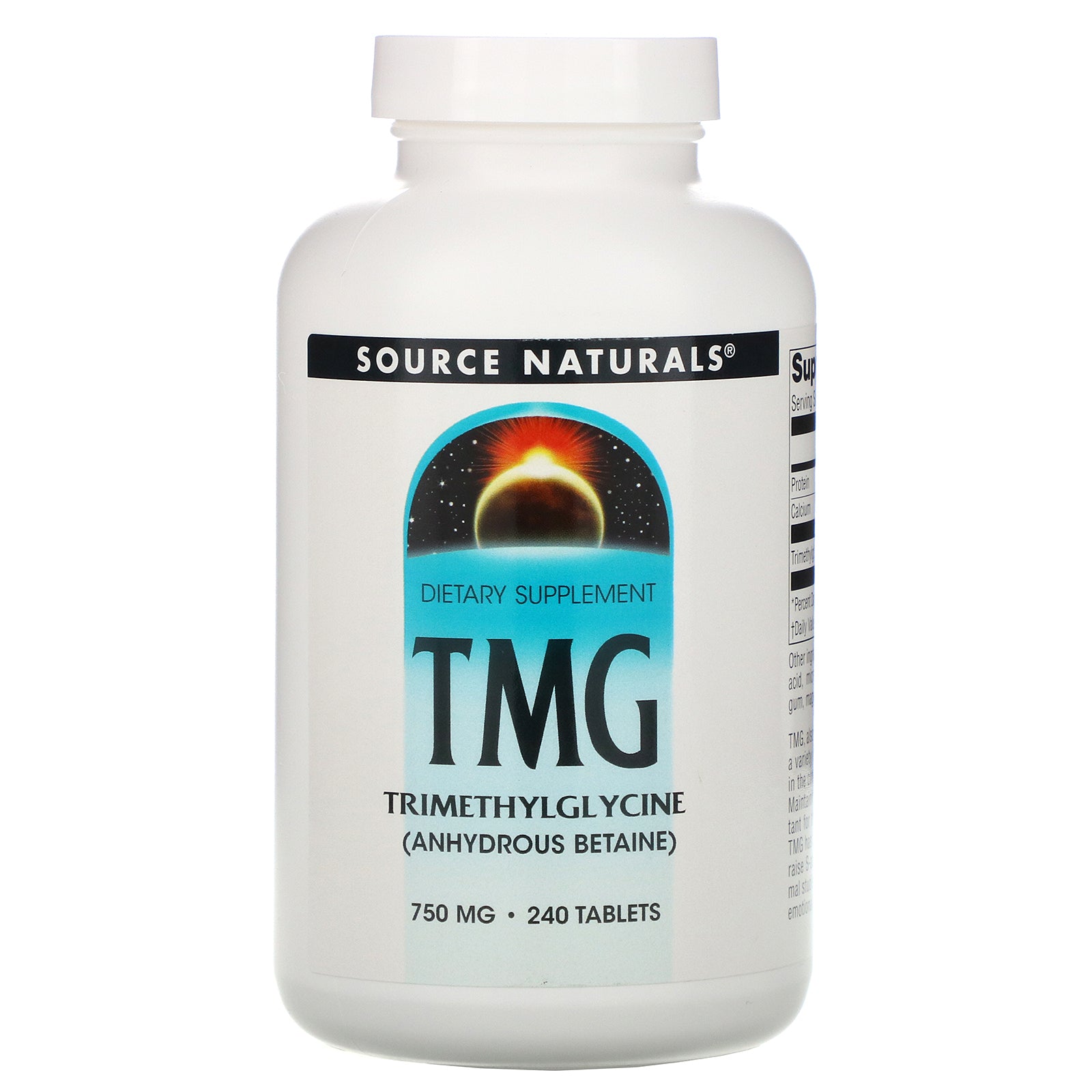 Source Naturals, TMG, Trimethylglycine, 750 mg, 240 Tablets