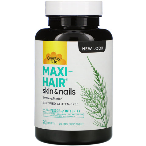 Country Life, Maxi-Hair, Skin & Nails, 90 Tablets