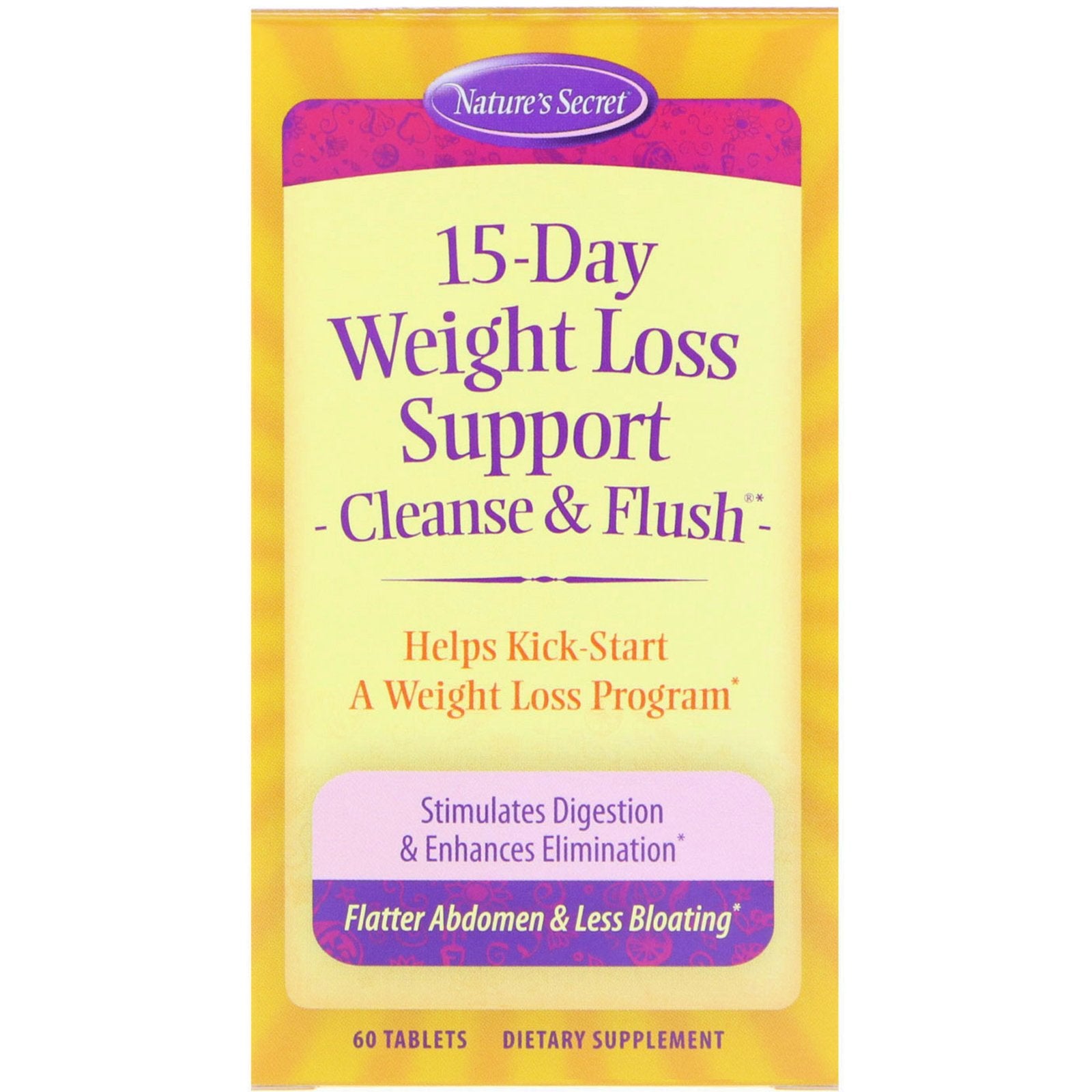 Nature's Secret, 15-Day Weight Loss Support, Cleanse & Flush, 60 Tablets