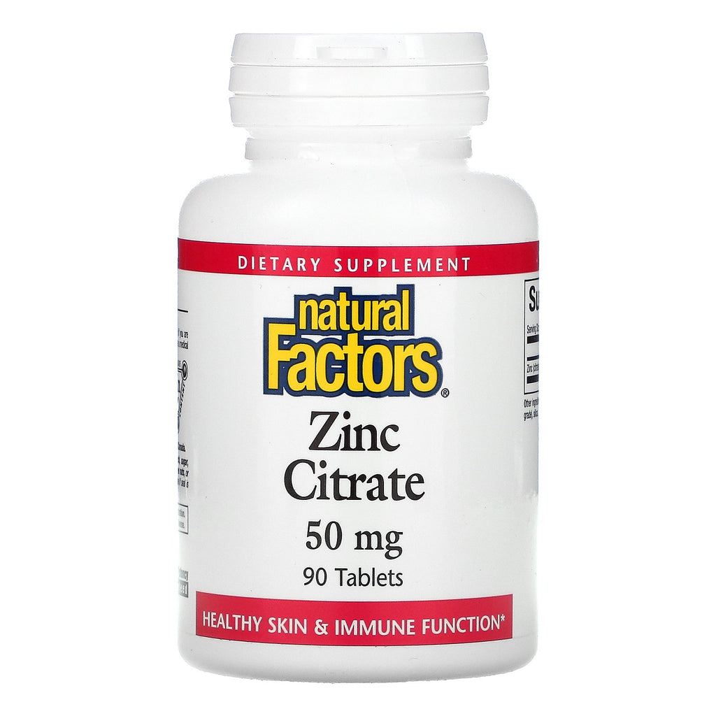 Natural Factors, Zinc Citrate, 50 mg, 90 Tablets