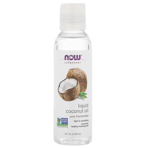 Now Foods, Solutions, Liquid Coconut Oil, Pure Fractionated, 4 fl oz (118 ml)