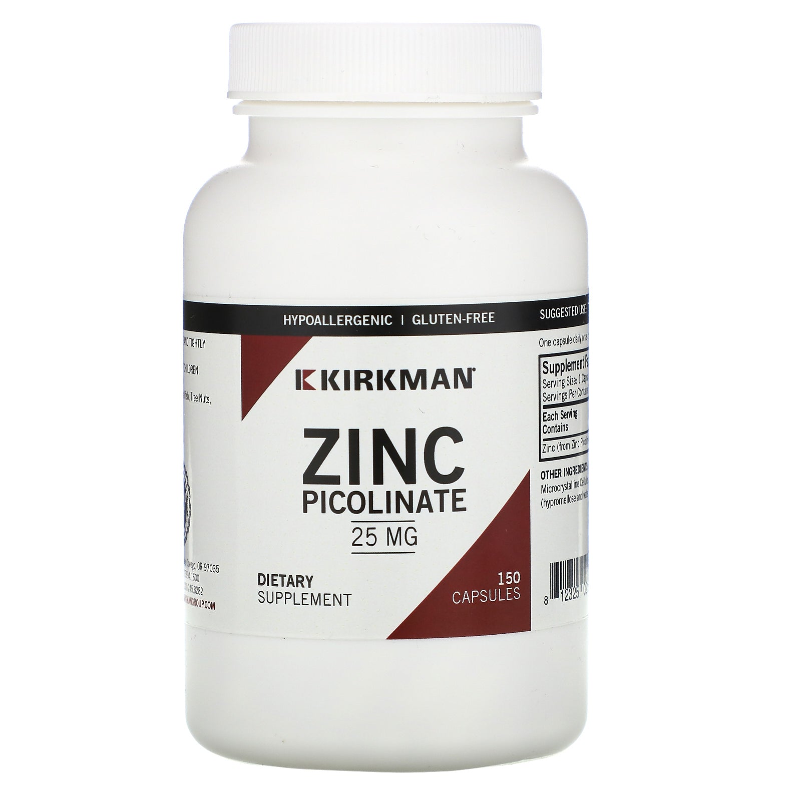 Kirkman Labs, Zinc Picolinate, 25 mg, 150 Capsules