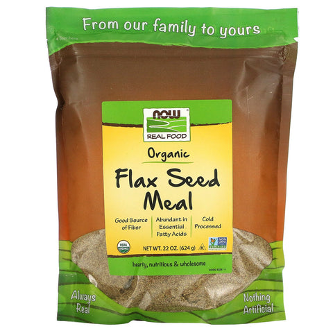 Now Foods, Real Food, Organic Flax Seed Meal, 1.4 lbs (624 g)