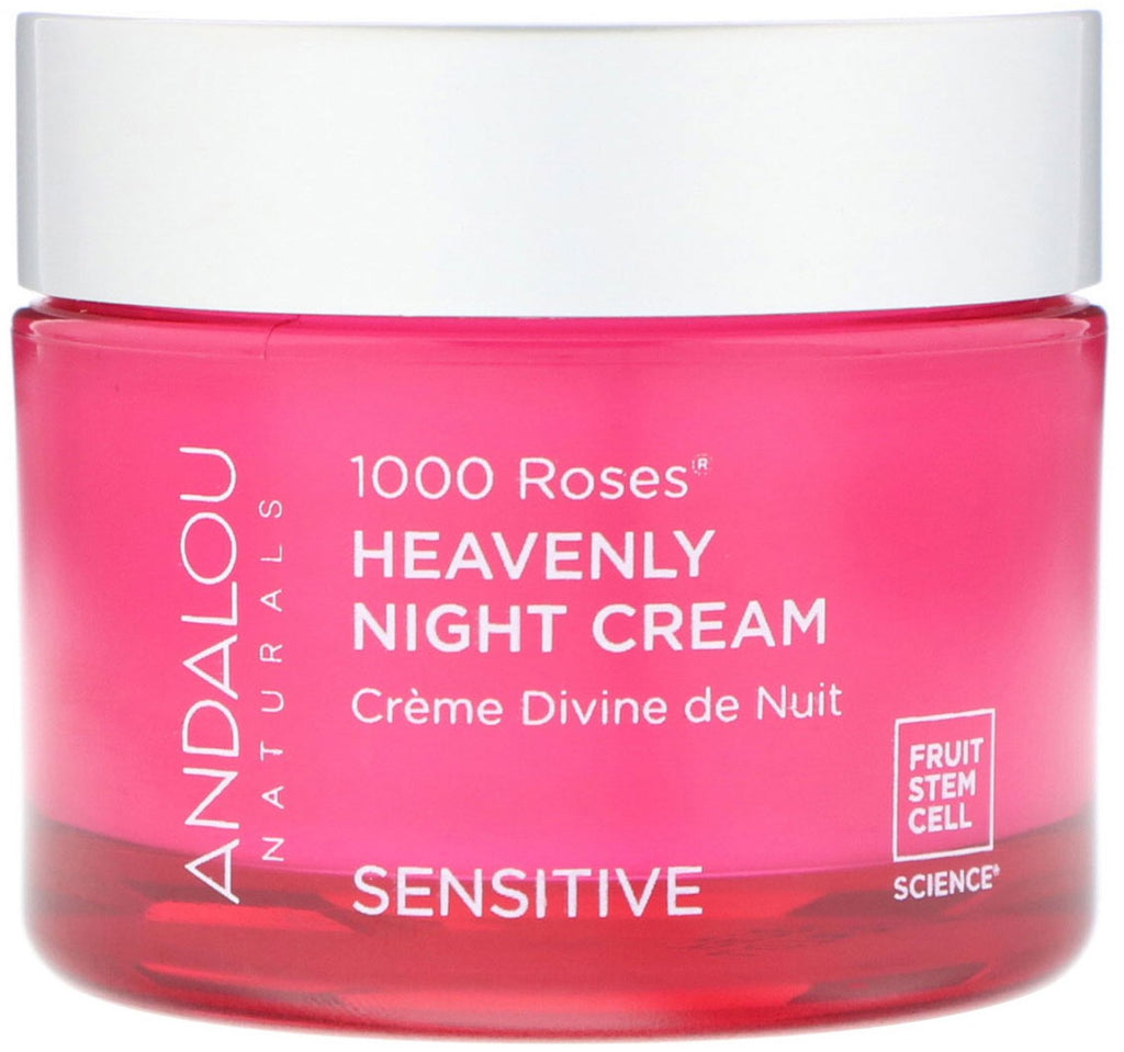 Andalou Naturals, 1000 Roses, Heavenly Night Cream, Sensitive, 1.7 fl oz (50 ml)