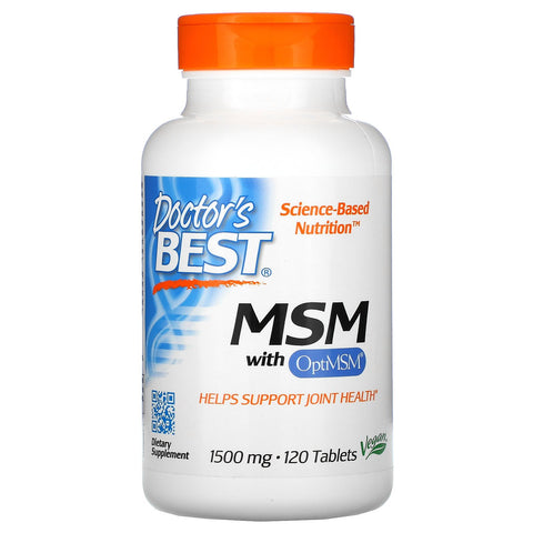 Doctor's Best, MSM with OptiMSM, 1,500 mg, 120 Tablets