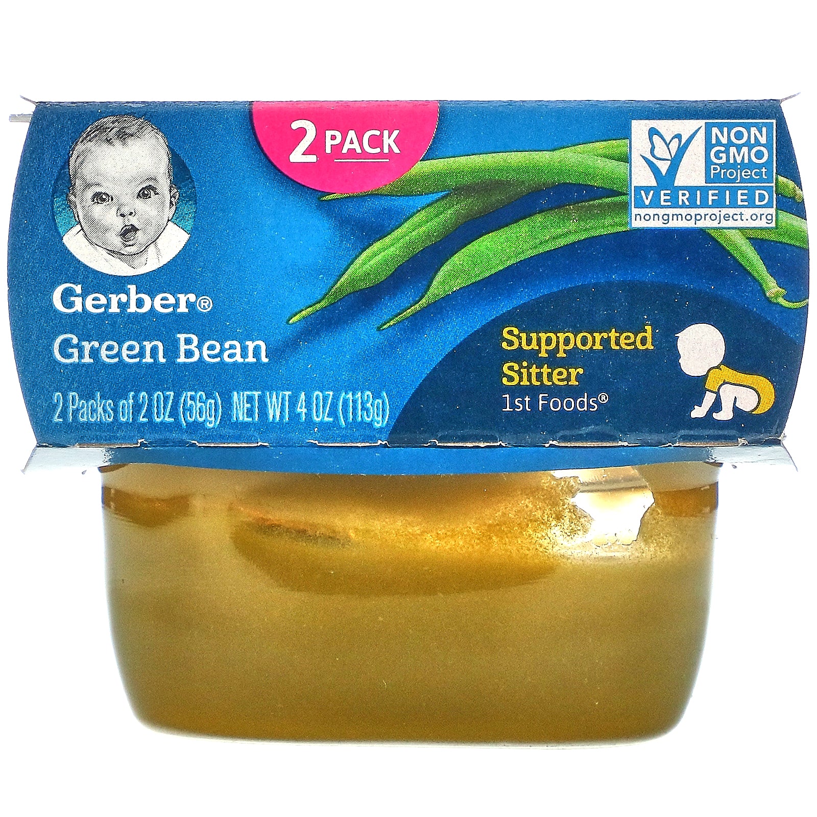 Gerber, Green Bean, 2 Pack, 2 oz (56 g) Each