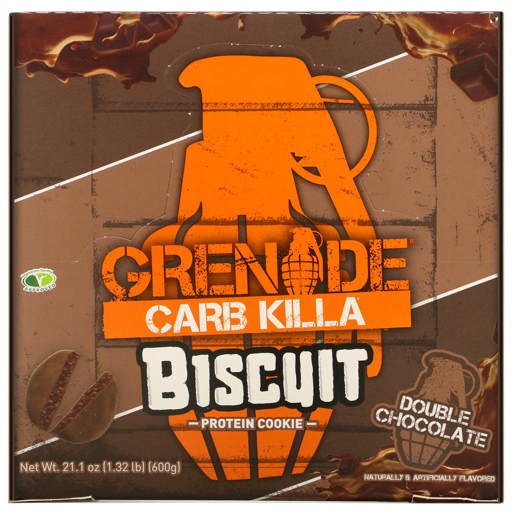 Grenade, Carb Killa, Biscuit, Double Chocolate, 12 Bars, 1.76 oz (50 g) Each