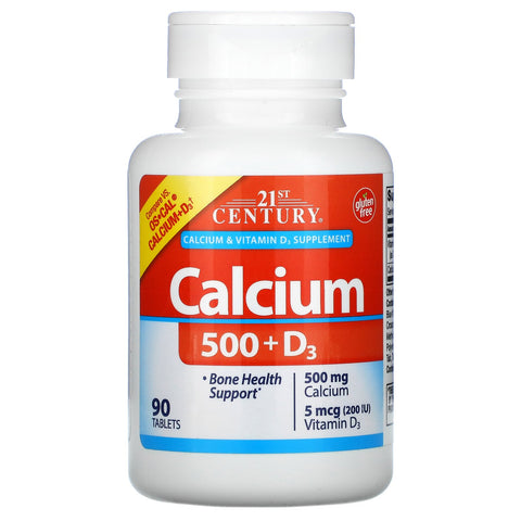 21st Century, Calcium 500 + D3, 90 Tablets