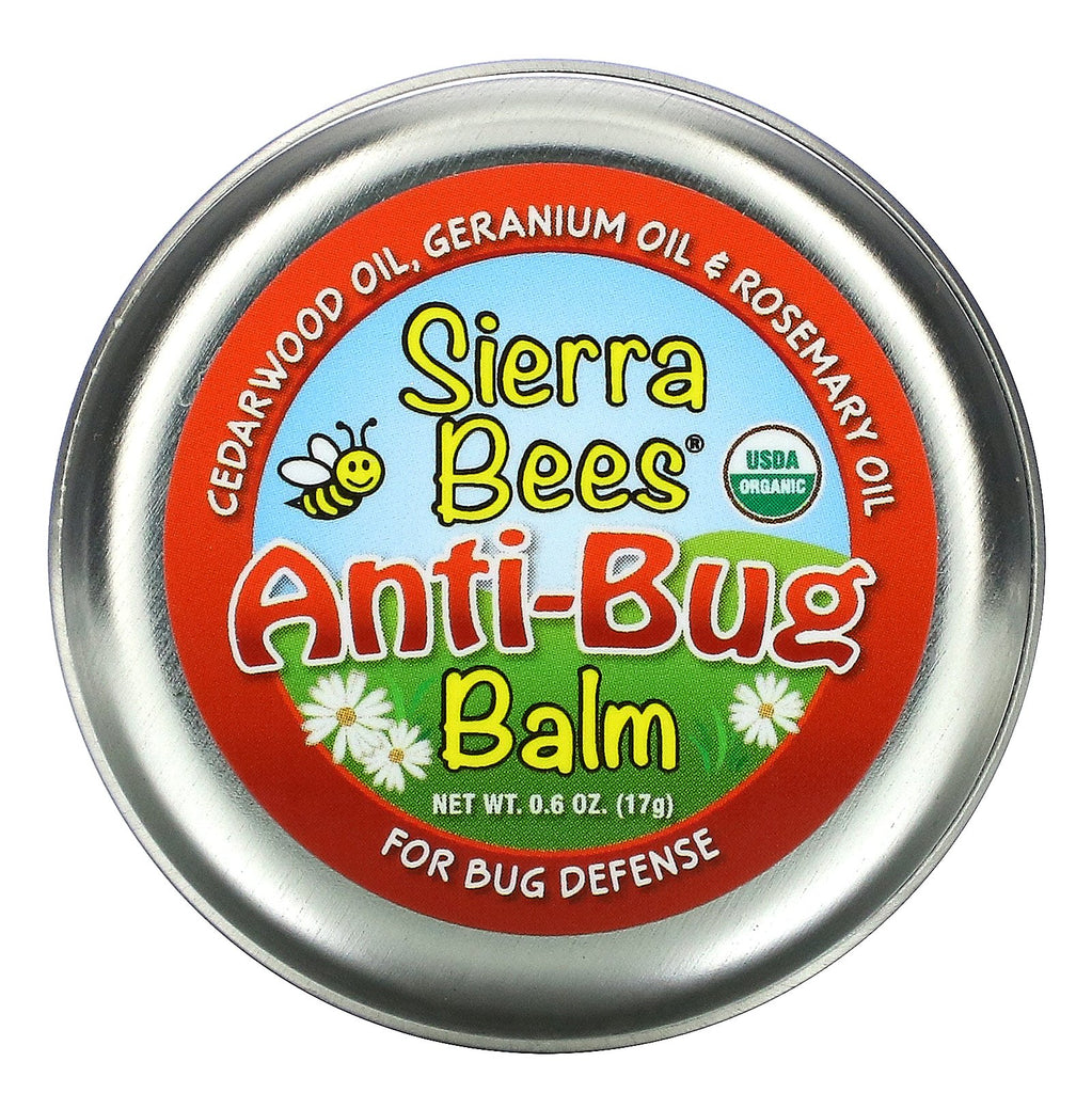 Sierra Bees, Anti-Bug Balm, Cedarwood, Geranium & Rosemary Oil, 0.6 oz (17 g)