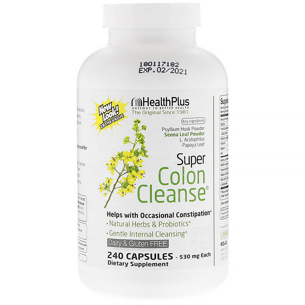 Health Plus, Super Colon Cleanse, 530 mg, 240 Capsules