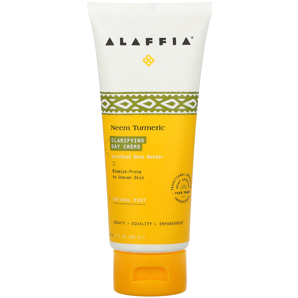 Alaffia, Neem Turmeric Clarifying Day Cream, Natural Mint, 3 fl oz (88 ml)