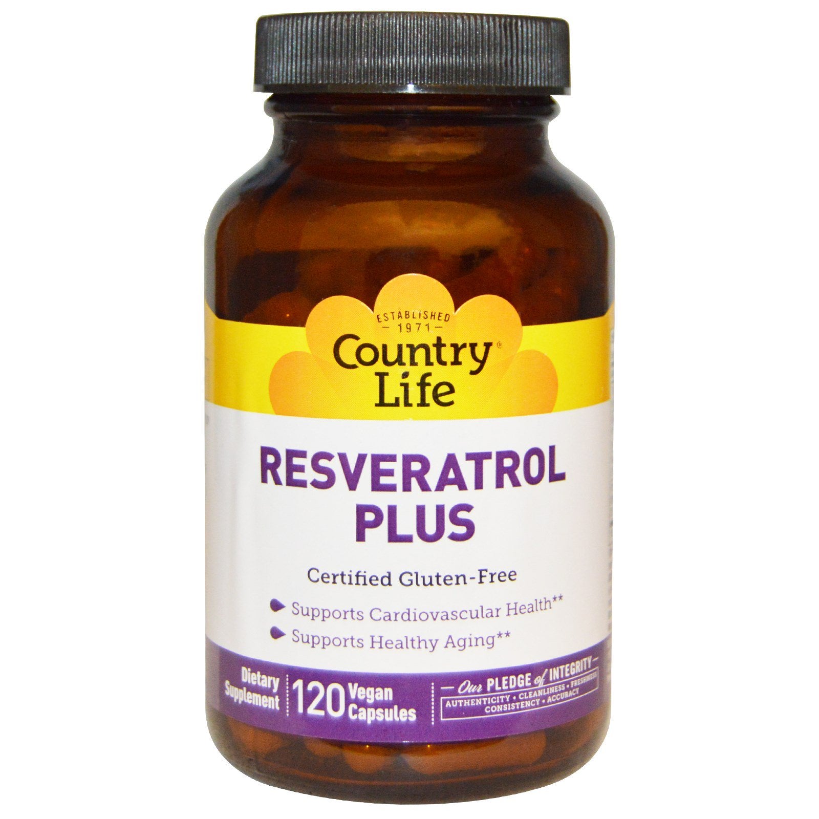 Country Life, Resveratrol Plus, 120 Vegan Capsules