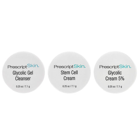 PrescriptSkin, Glycolic Trial Set, 3 Jars, 0.25 oz Each