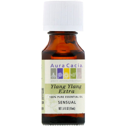 Aura Cacia, 100% Pure Essential Oil, Ylang Ylang Extra, .5 fl oz (15 ml)