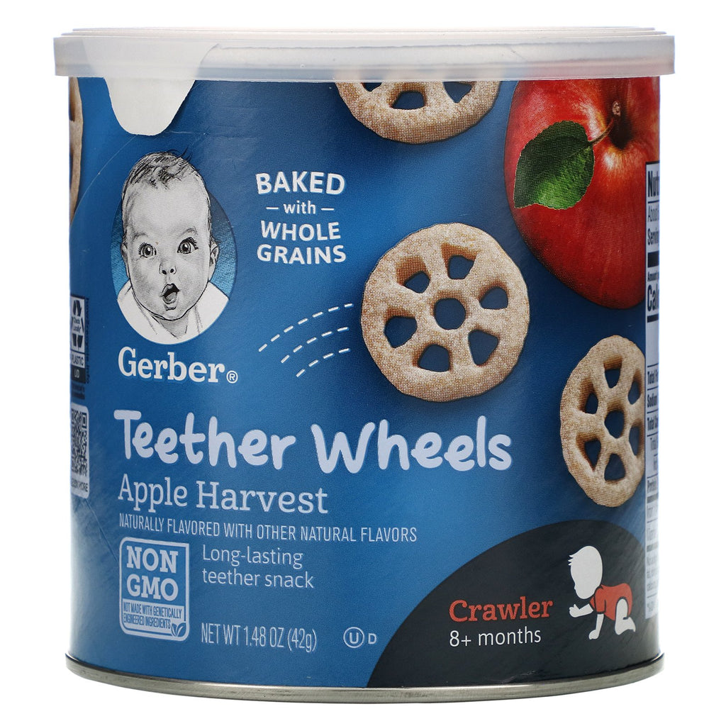 Gerber, Teether Wheels,  8+Months, Apple Harvest, 1.48 oz (42 g)