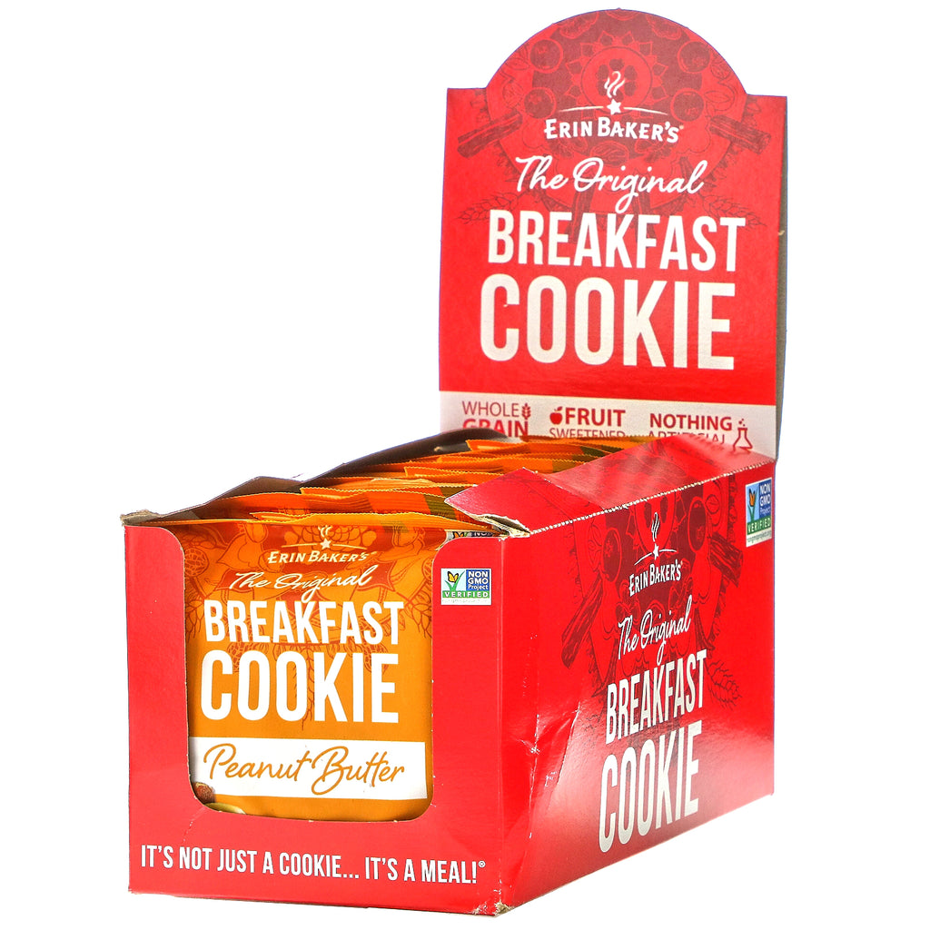 Erin Baker's, The Original Breakfast Cookie, Peanut Butter, 12 Cookies, 3 oz (85 g) Each