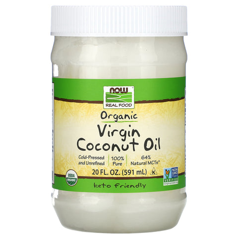 Now Foods, Real Food, Organic Virgin Coconut Oil, 20 fl oz (591 ml)