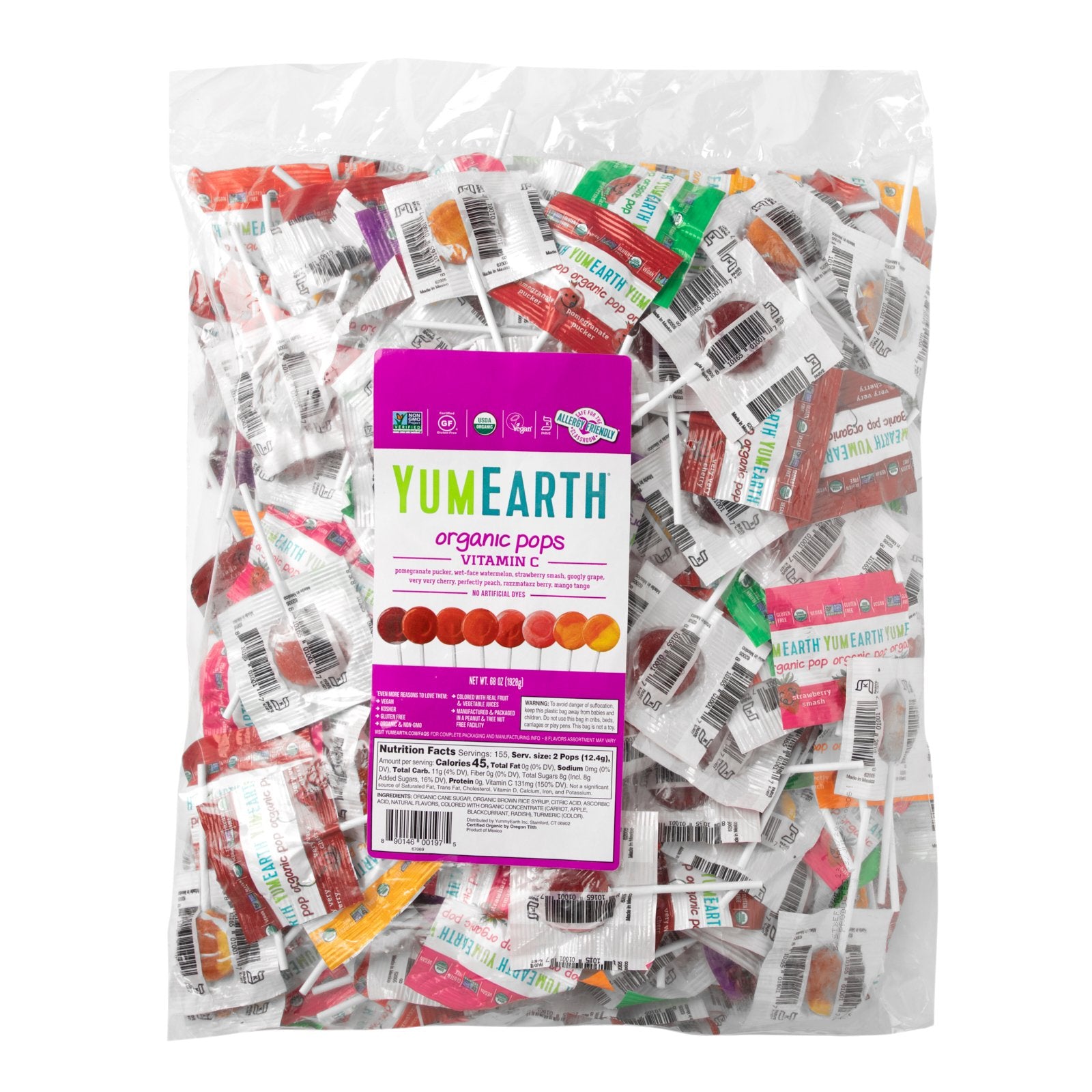 YumEarth, Organic Pops, Vitamin C, 68 oz (1,928 g)